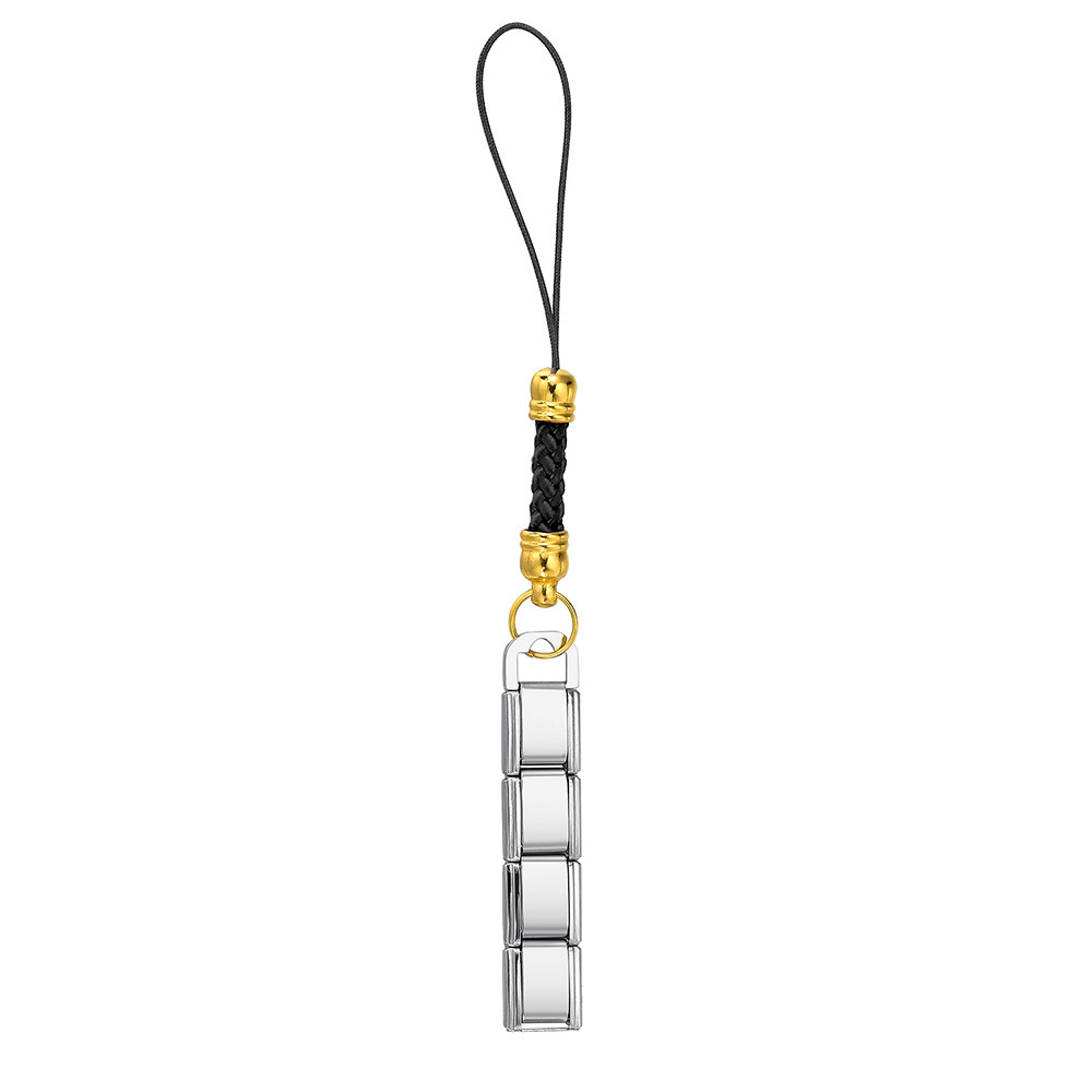Fashionable colorful mobile phone strap modular bracelet DIY keychain gold-plated pendant stainless steel jewelry