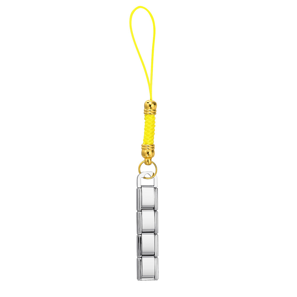 Fashionable colorful mobile phone strap modular bracelet DIY keychain gold-plated pendant stainless steel jewelry