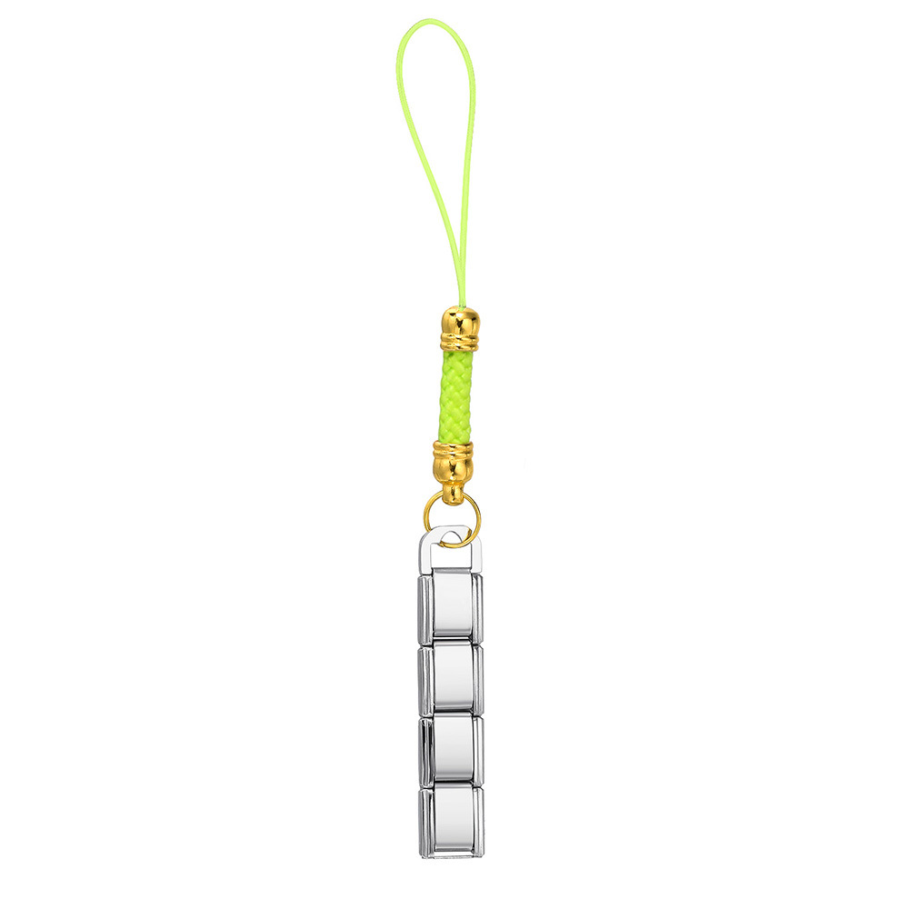 Fashionable colorful mobile phone strap modular bracelet DIY keychain gold-plated pendant stainless steel jewelry