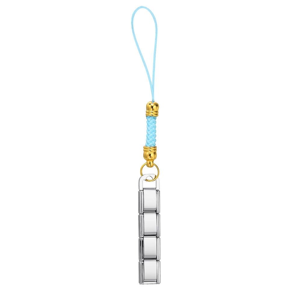 Fashionable colorful mobile phone strap modular bracelet DIY keychain gold-plated pendant stainless steel jewelry