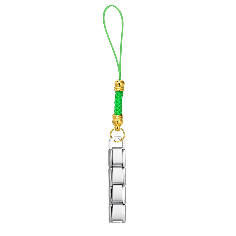 Fashionable colorful mobile phone strap modular bracelet DIY keychain gold-plated pendant stainless steel jewelry