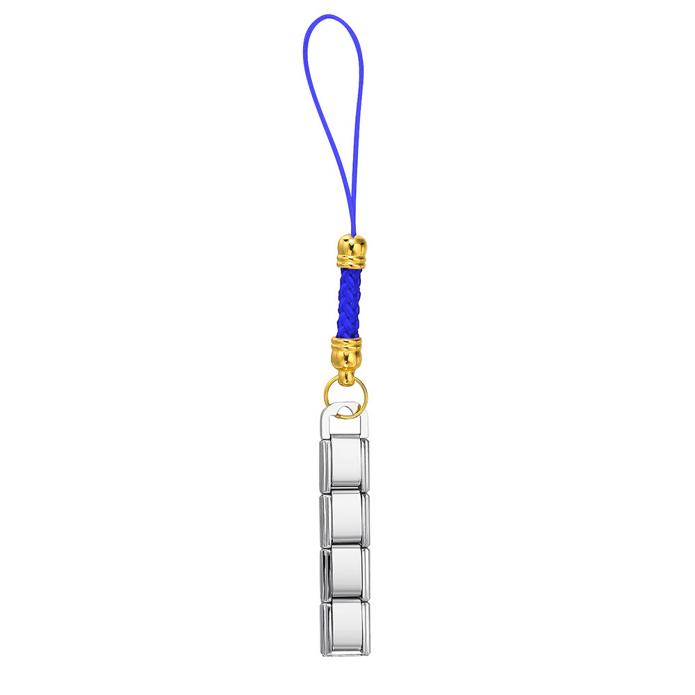 Fashionable colorful mobile phone strap modular bracelet DIY keychain gold-plated pendant stainless steel jewelry