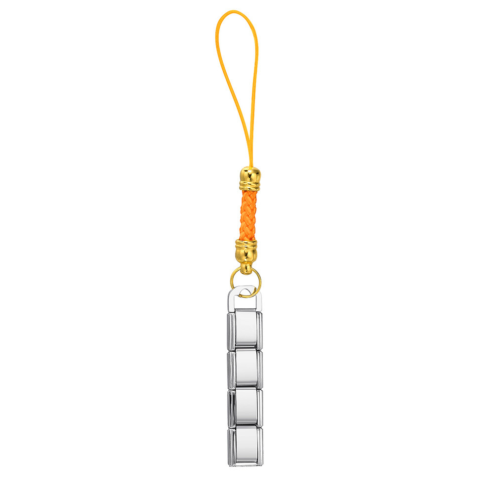 Fashionable colorful mobile phone strap modular bracelet DIY keychain gold-plated pendant stainless steel jewelry