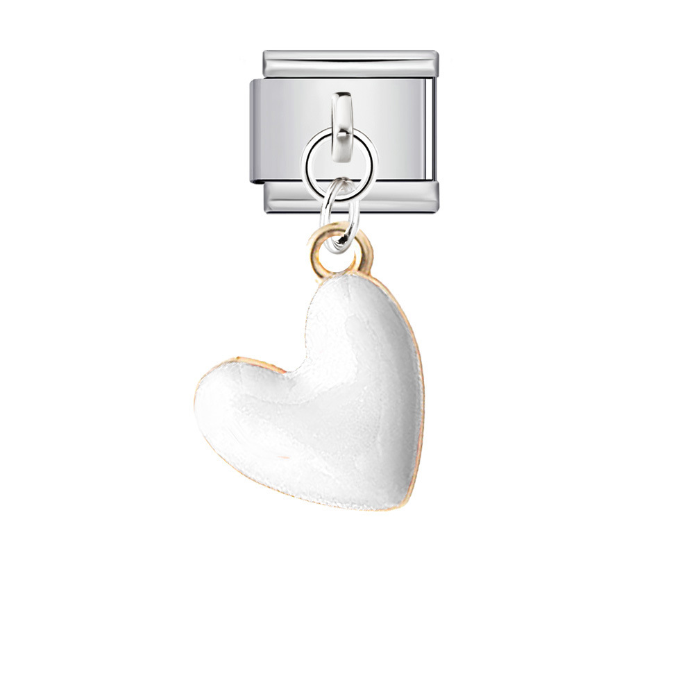 Single hook heart-shaped Italian modular bracelet with elastic splicing titanium steel watch strap chain.