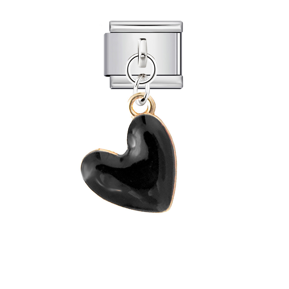 Single hook heart-shaped Italian modular bracelet with elastic splicing titanium steel watch strap chain.