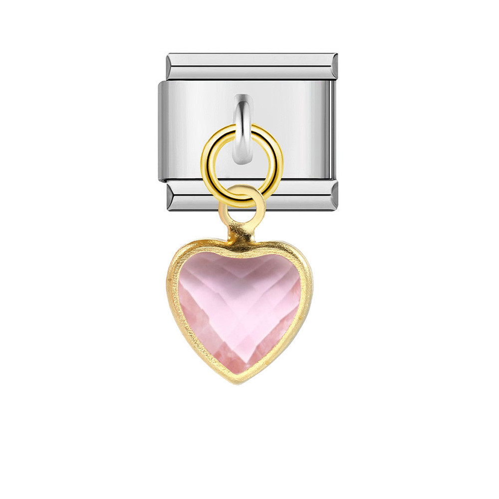 Single hook heart-shaped Italian modular bracelet with elastic splicing titanium steel watch strap chain.