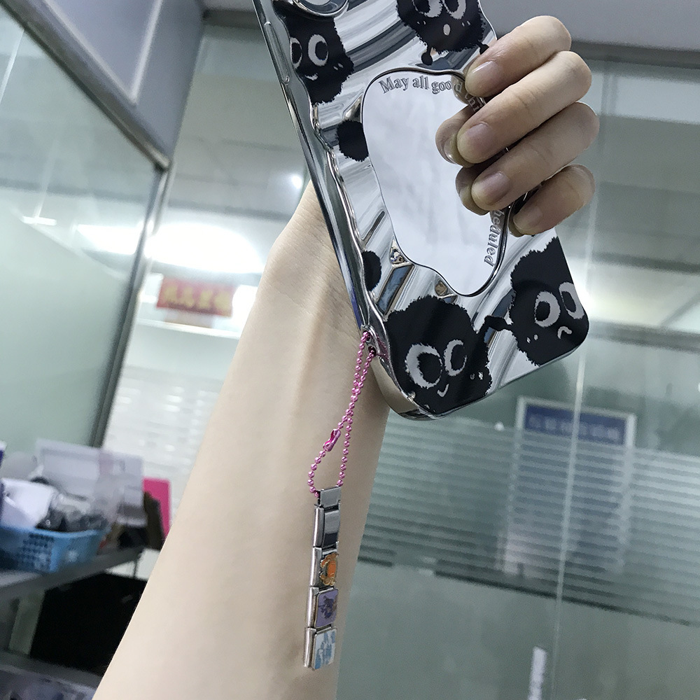 Colorful beaded chain mobile phone strap splicing Italian modular bracelet DIY keychain pendant stainless steel watch strap chain