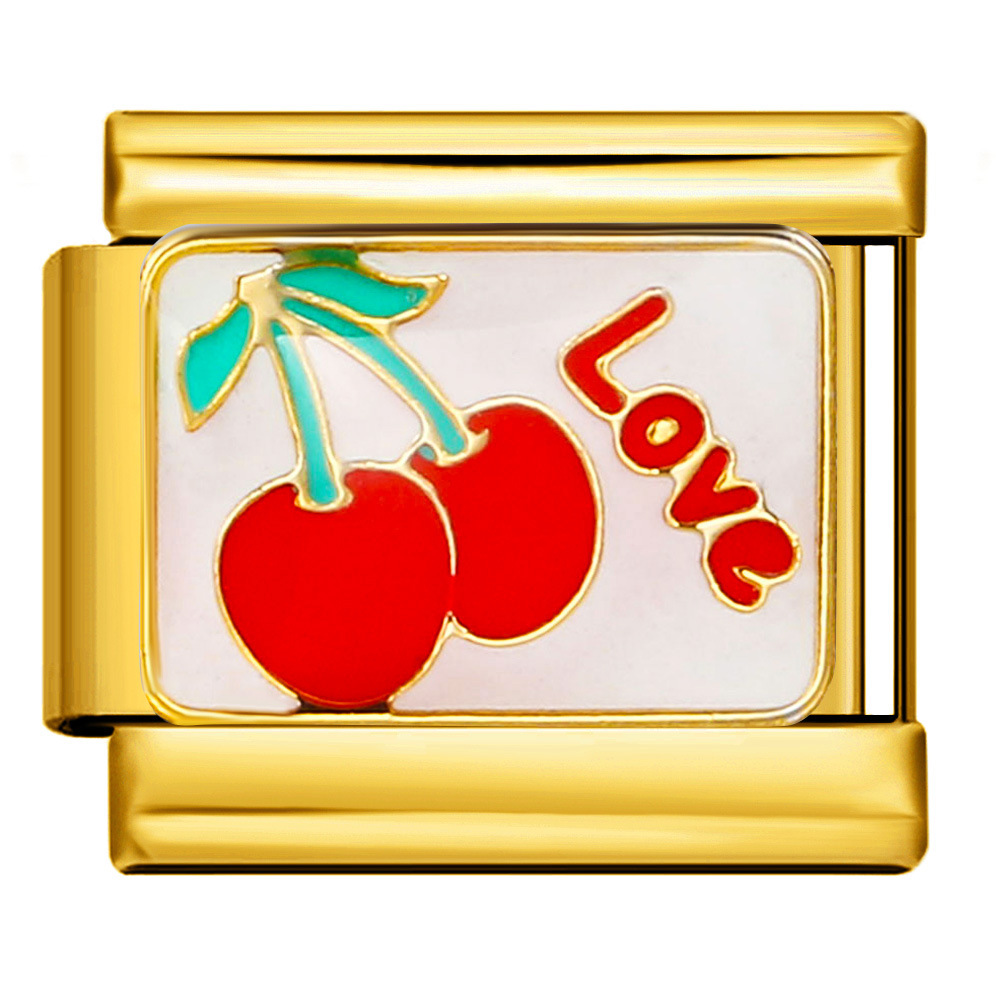 Gold-based red modular bracelet accessories, stainless steel DIY, freely mix and match, Italian Charms handmade accessories