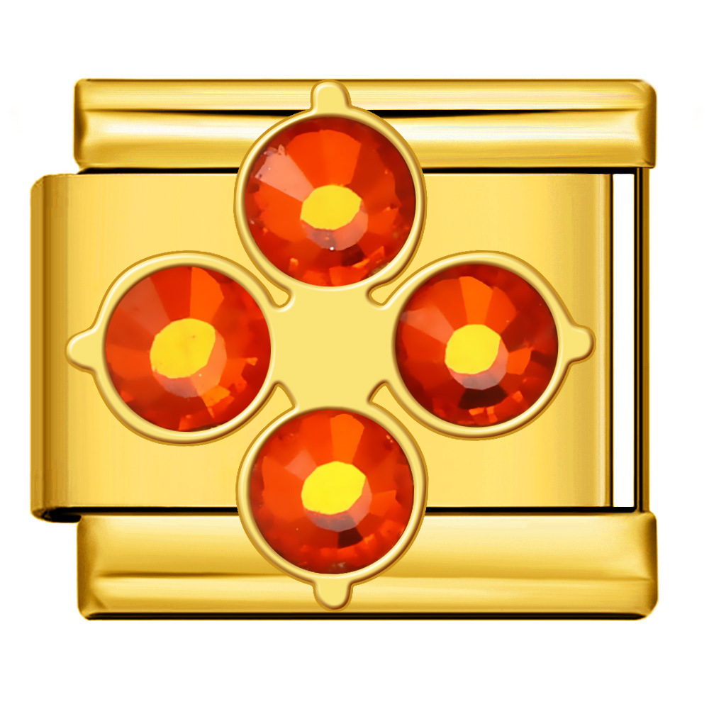 Gold-based red modular bracelet accessories, stainless steel DIY, freely mix and match, Italian Charms handmade accessories