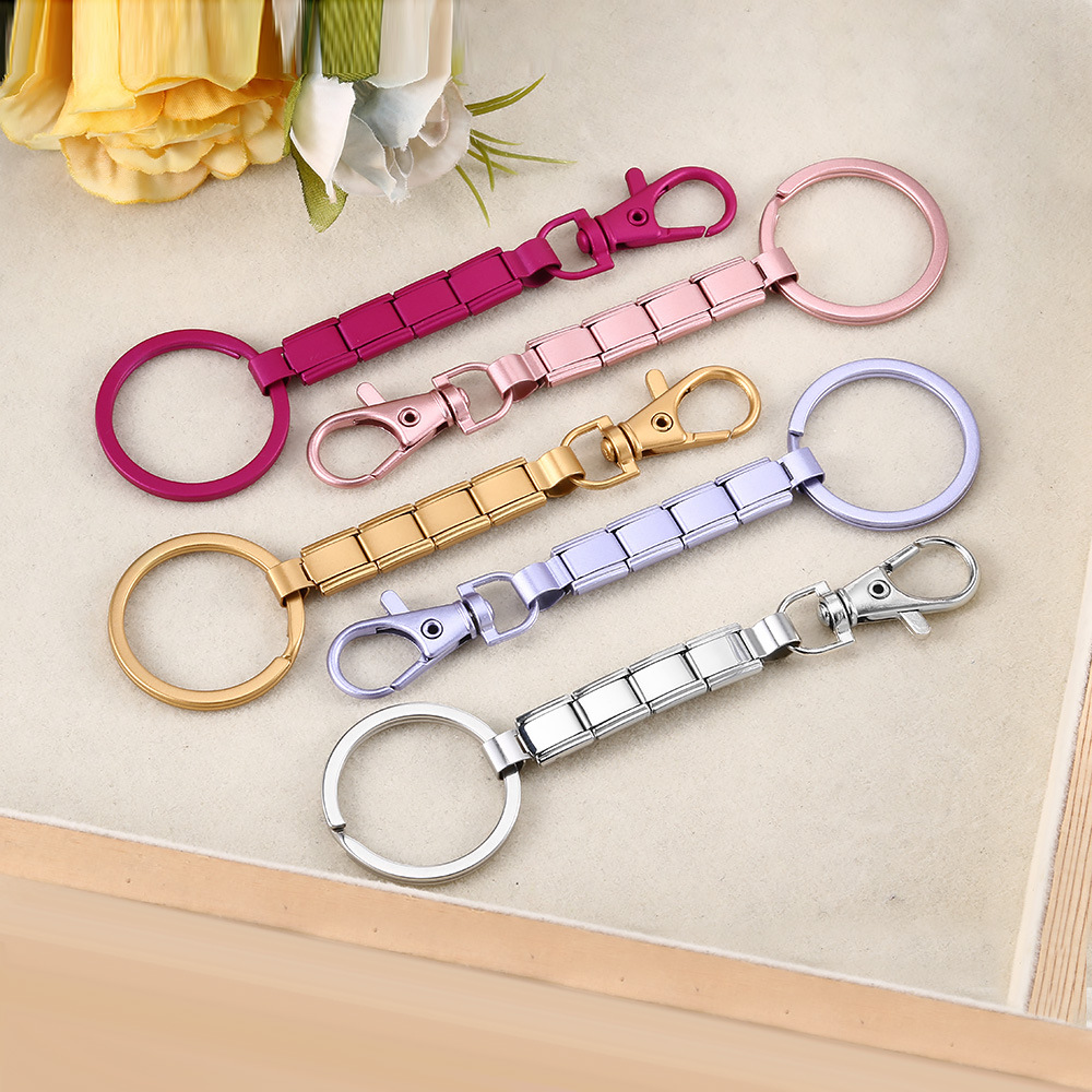 New multi-color spray-painted keychain DIY modular bracelet pendant stainless steel watch strap chain wholesale