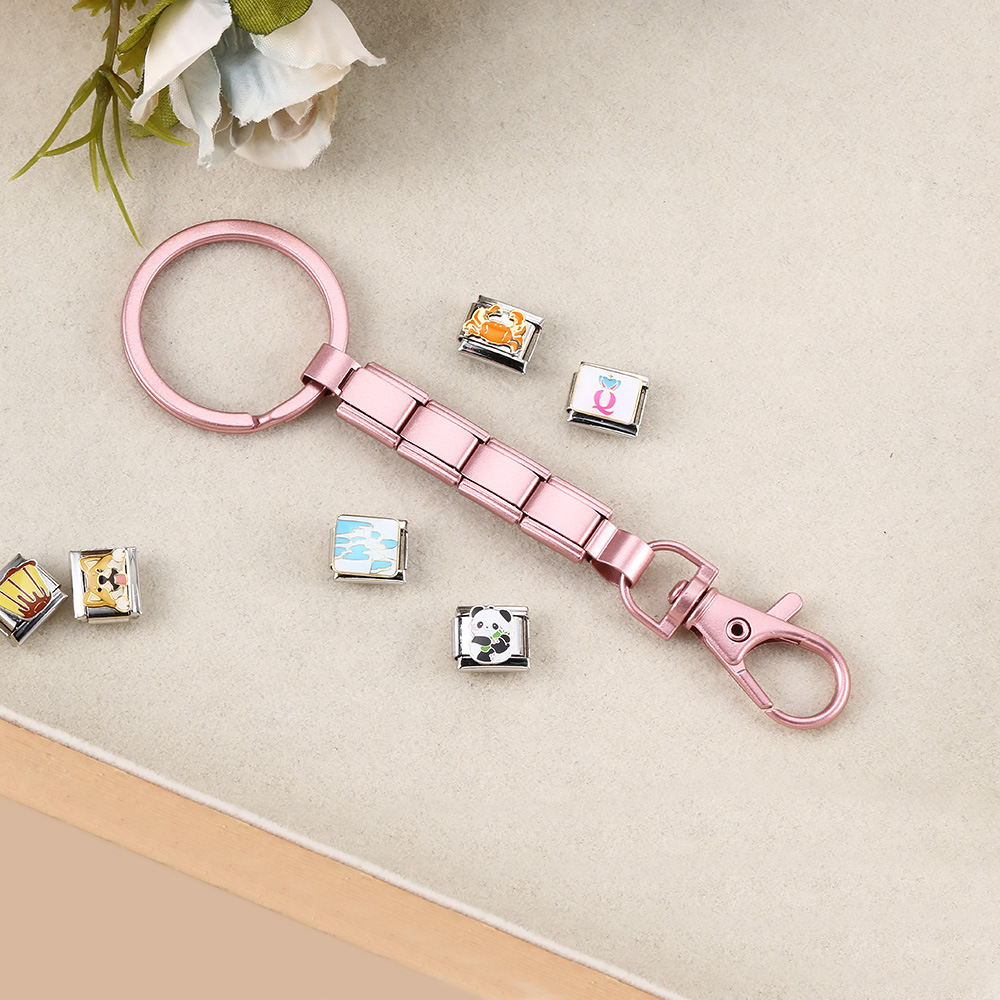 New multi-color spray-painted keychain DIY modular bracelet pendant stainless steel watch strap chain wholesale