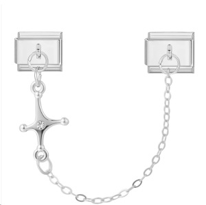 Double hook Italian modular bracelet with heart-shaped pendant chain splicing titanium steel watch strap chain - creative DIY jewelry