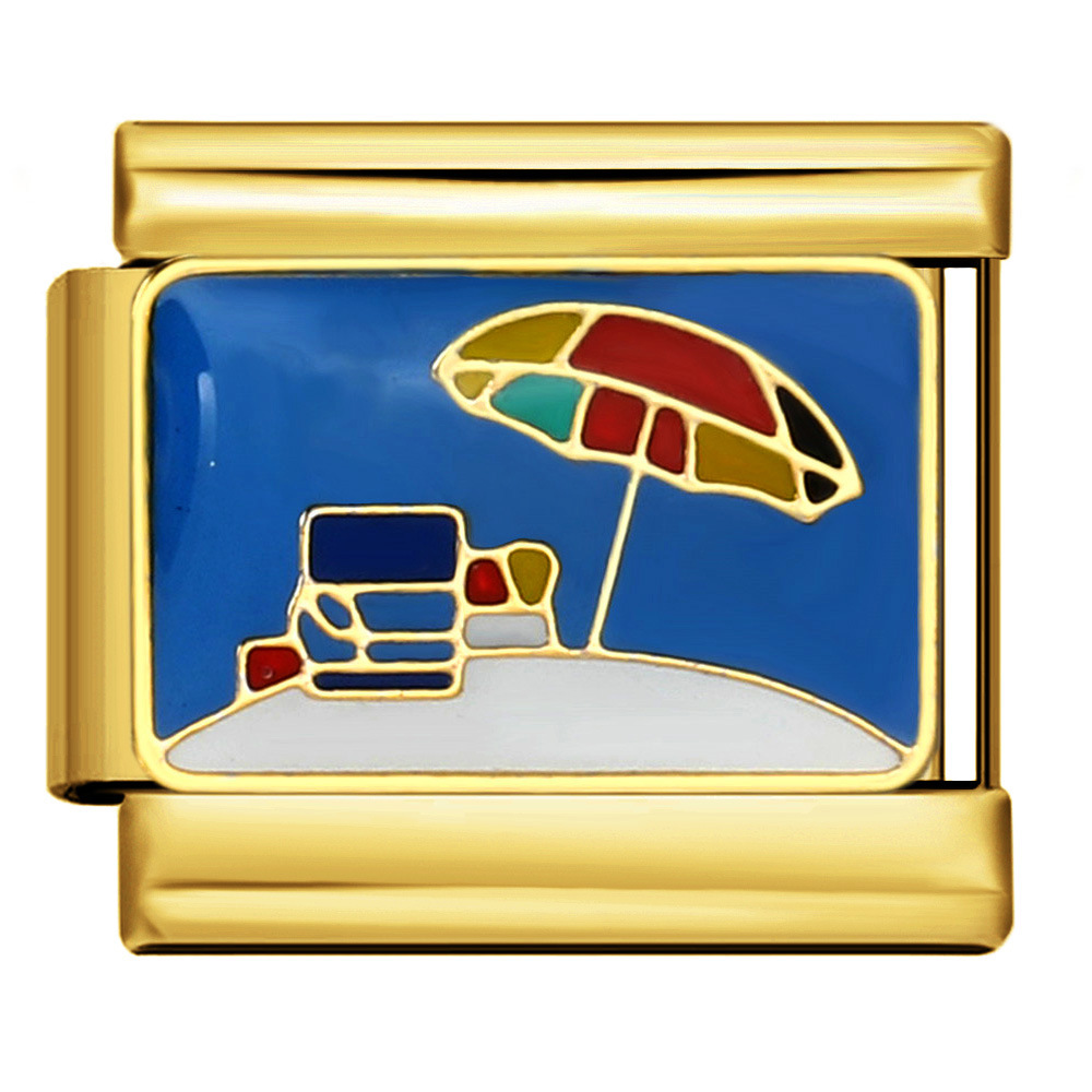 Gold-based, star and moon blue Italian modular bracelet DIY jewelry creative accessory detachable titanium steel watch strap chain