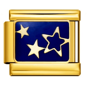 Gold-based, star and moon blue Italian modular bracelet DIY jewelry creative accessory detachable titanium steel watch strap chain