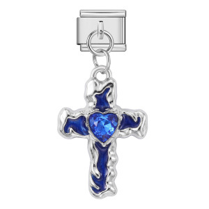 Cross pendant hook style Italian modular bracelet DIY elastic splicing titanium steel watch strap chain accessories