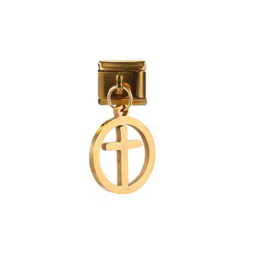 Cross pendant hook style Italian modular bracelet DIY elastic splicing titanium steel watch strap chain accessories