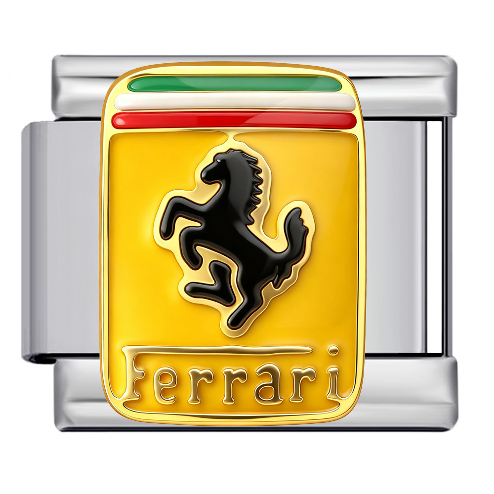 Italian modular bracelet, car logo series, titanium steel welded oil-dripping DIY elastic splicing watch strap chain