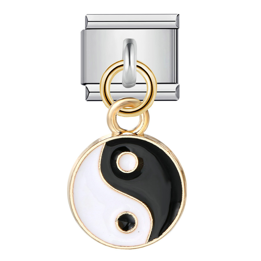 New palm-shaped eye pendant Italian modular bracelet with titanium steel hook, DIY oil-splicing, freely combinable watch strap chain