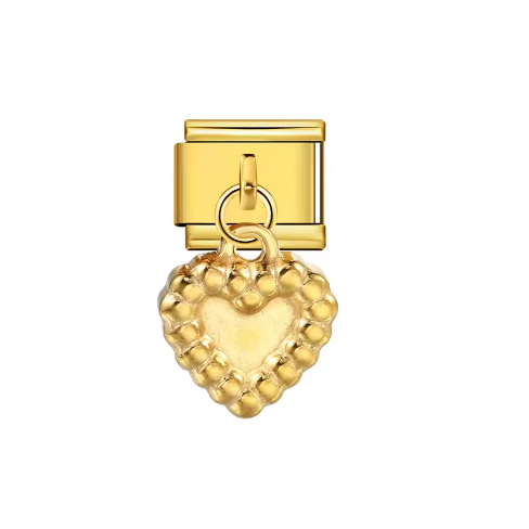 New gold-based heart pendant Italian modular bracelet stainless steel welded DIY elastic watch strap chain wholesale