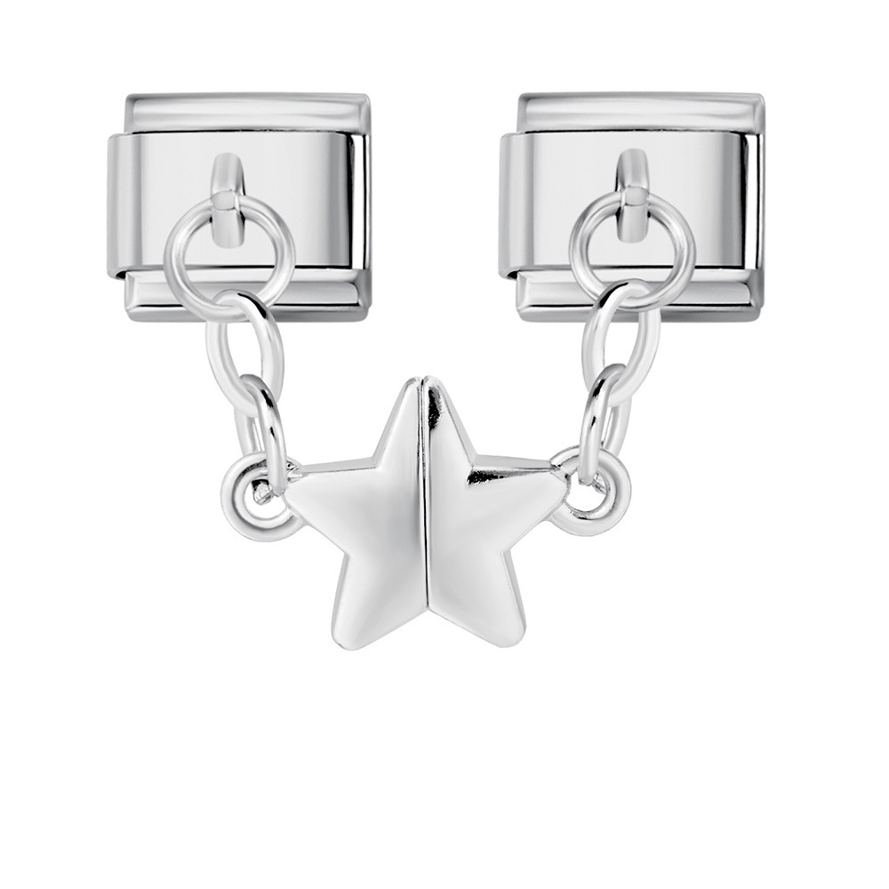 Hot-selling new magnetic five-pointed star Italian modular bracelet with titanium steel double hooks, DIY free splicing bracelet
