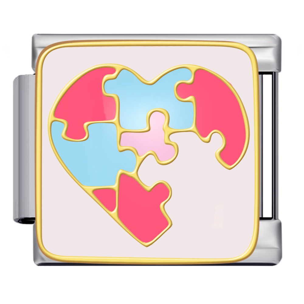 New heart-shaped titanium steel watch strap chain, gold-plated, welded, oil-dripping, DIY Italian modular bracelet accessories wholesale.