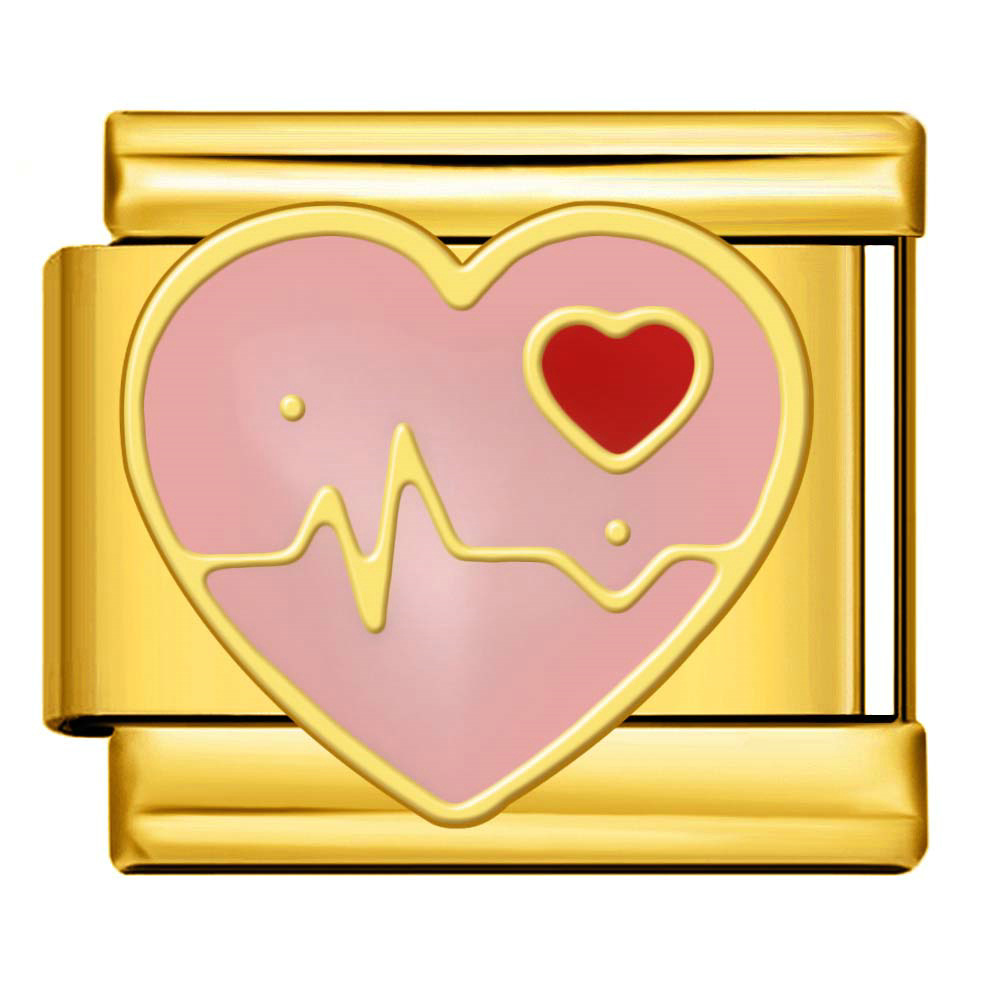 New heart-shaped titanium steel watch strap chain, gold-plated, welded, oil-dripping, DIY Italian modular bracelet accessories wholesale.