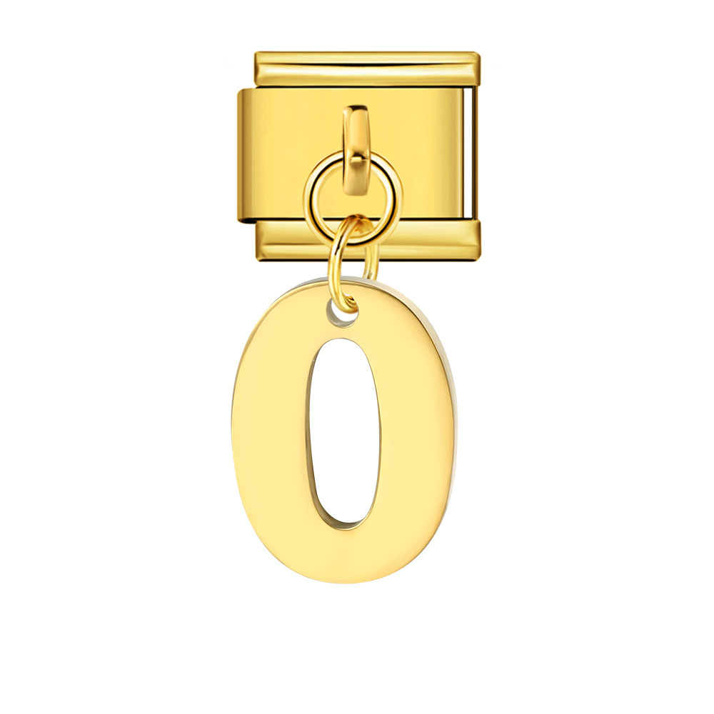 Single-digit Italian modular bracelet with stainless steel hook pendant, DIY elastic bangle accessory.