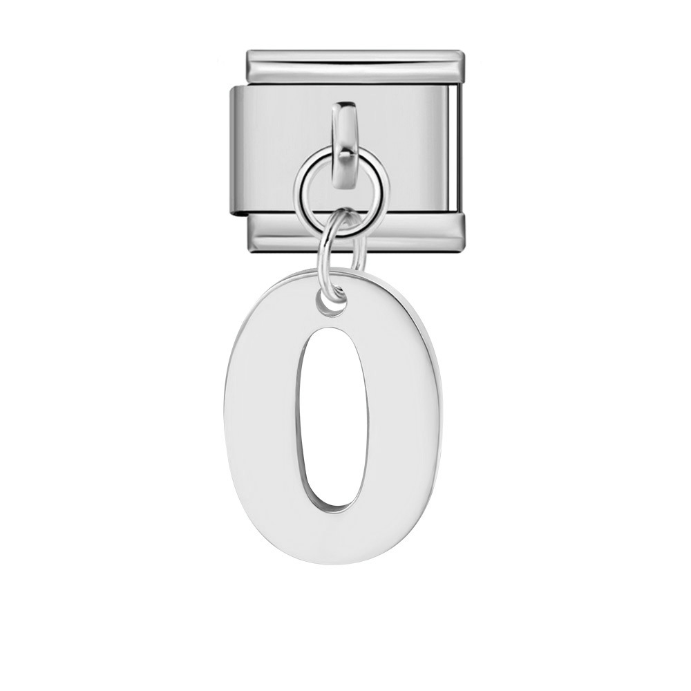 Single-digit Italian modular bracelet with stainless steel hook pendant, DIY elastic bangle accessory.