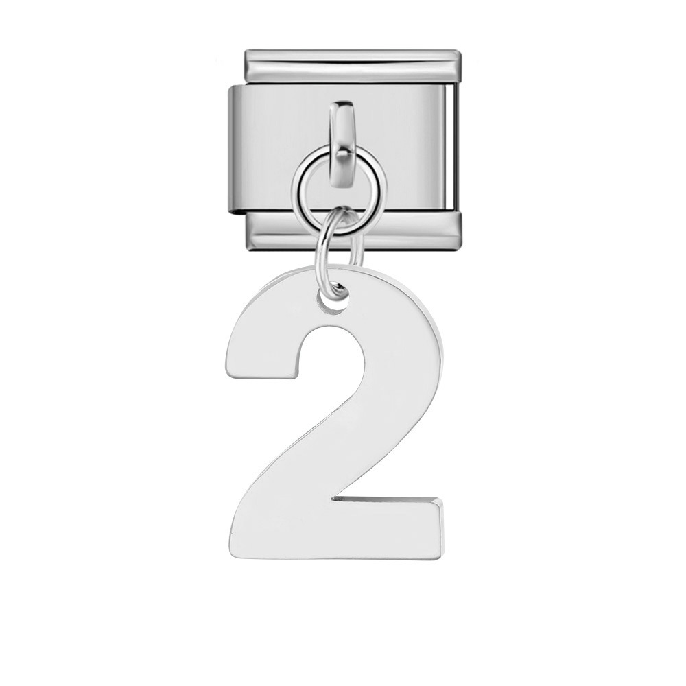 Single-digit Italian modular bracelet with stainless steel hook pendant, DIY elastic bangle accessory.