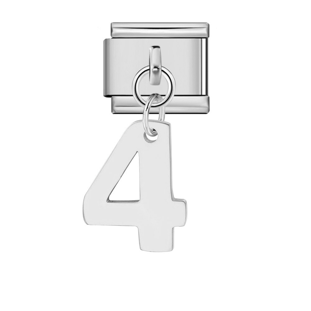 Single-digit Italian modular bracelet with stainless steel hook pendant, DIY elastic bangle accessory.