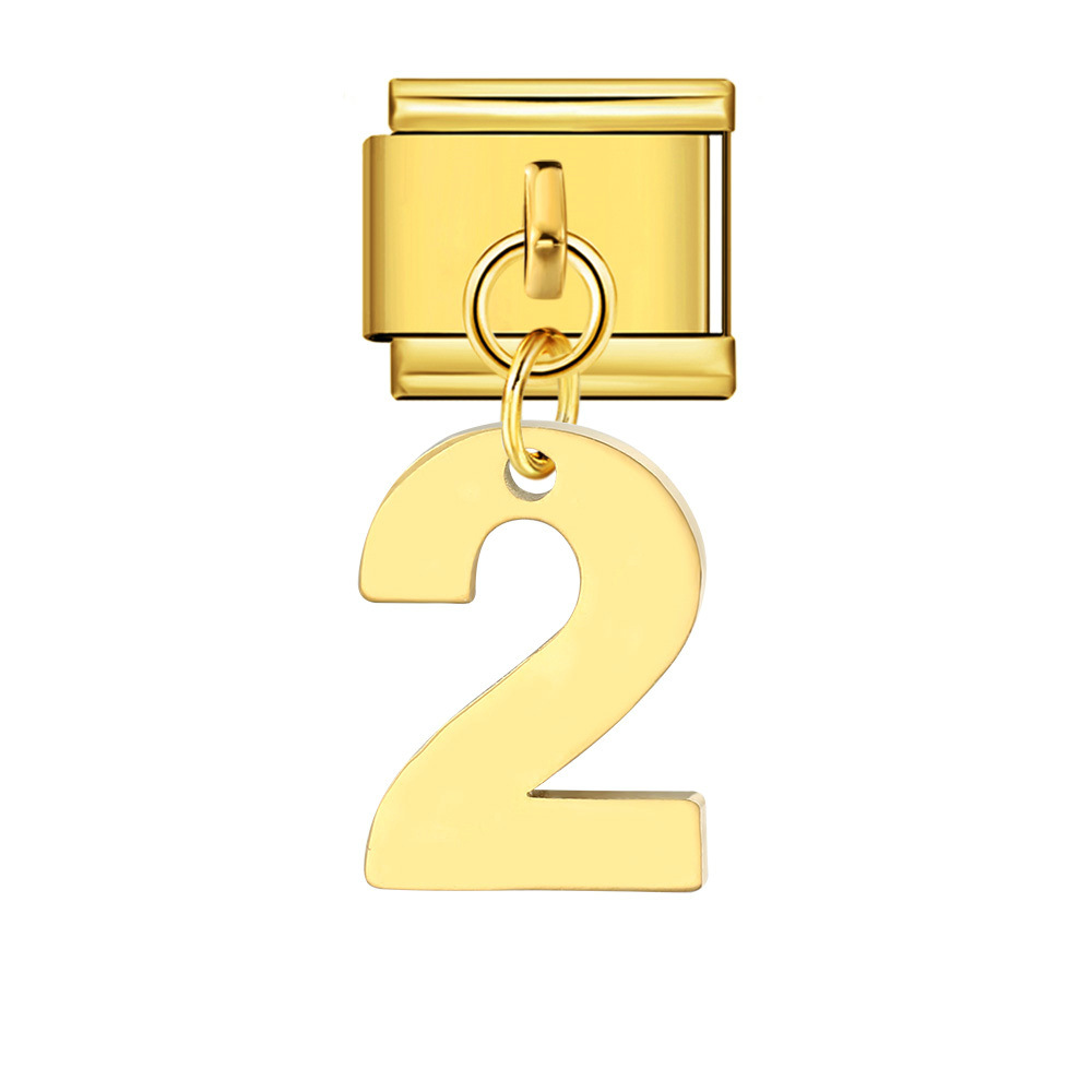 Single-digit Italian modular bracelet with stainless steel hook pendant, DIY elastic bangle accessory.