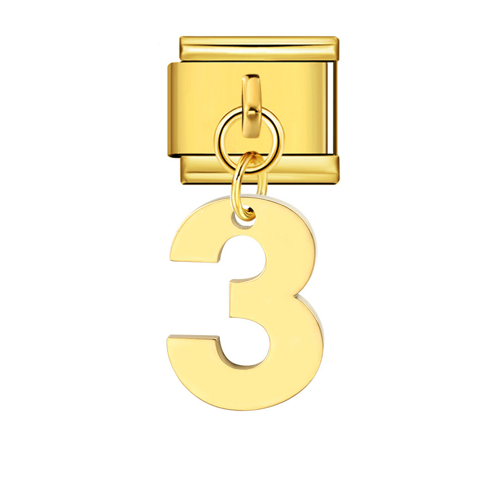 Single-digit Italian modular bracelet with stainless steel hook pendant, DIY elastic bangle accessory.