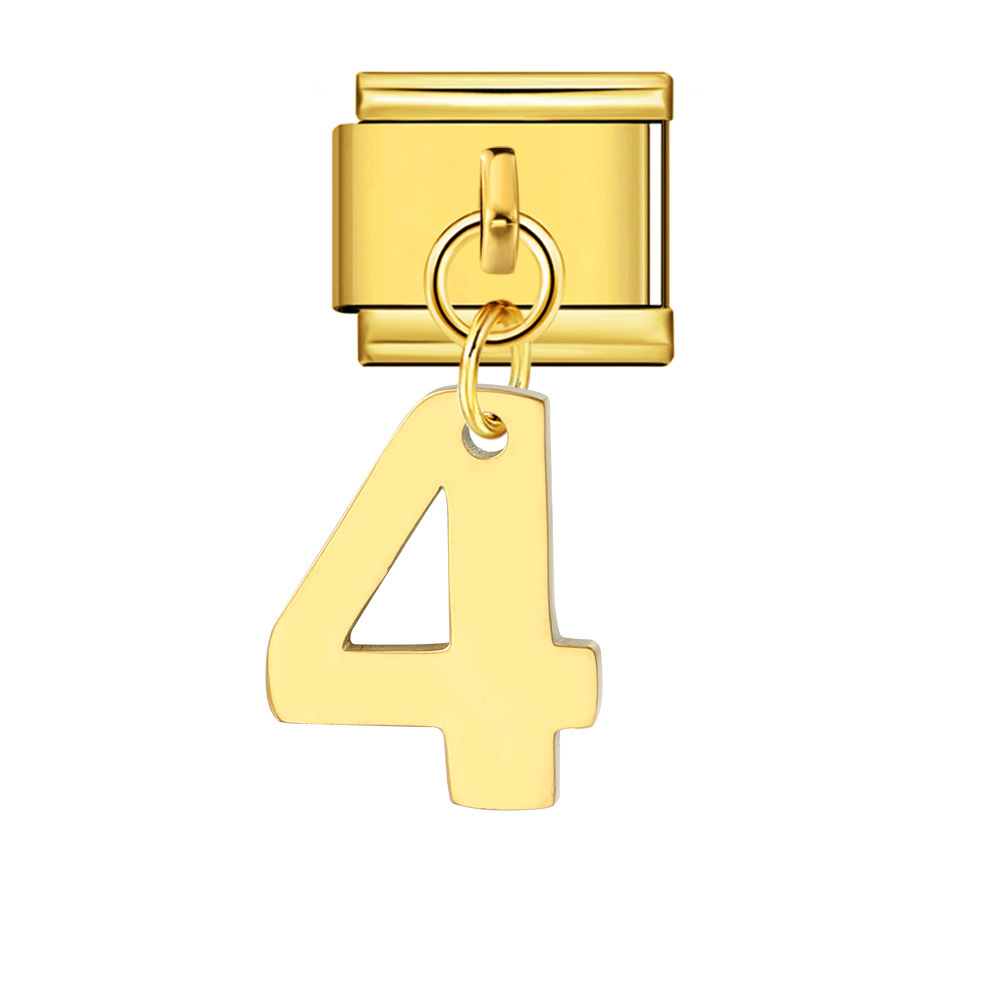 Single-digit Italian modular bracelet with stainless steel hook pendant, DIY elastic bangle accessory.