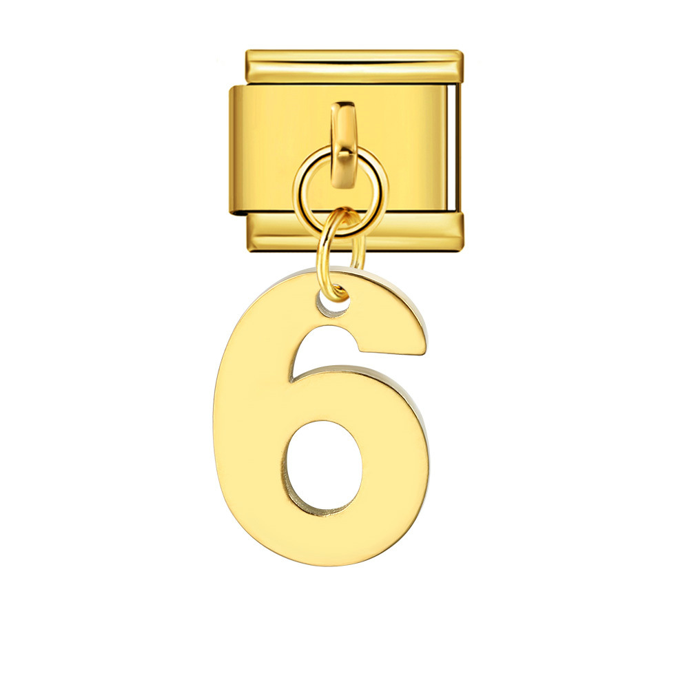 Single-digit Italian modular bracelet with stainless steel hook pendant, DIY elastic bangle accessory.