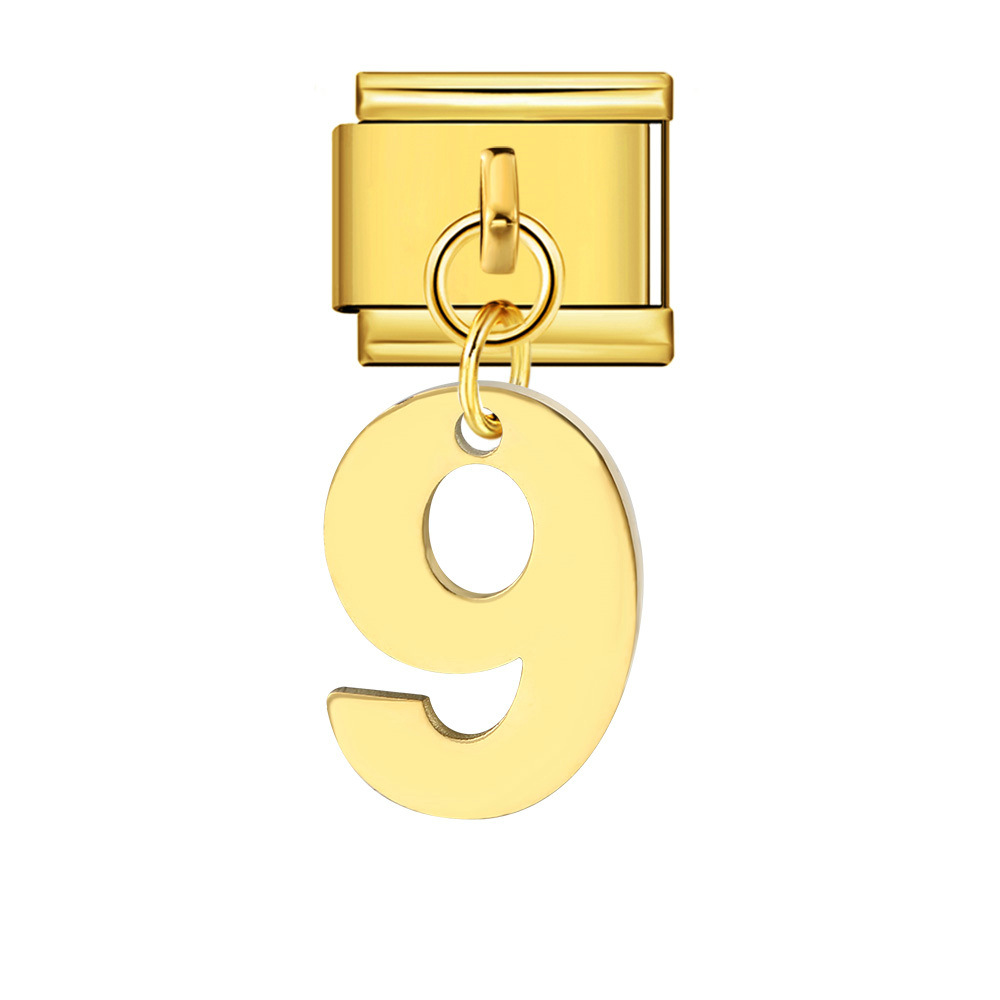 Single-digit Italian modular bracelet with stainless steel hook pendant, DIY elastic bangle accessory.