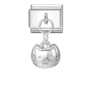 Cute silver pendant Italian modular bracelet hook DIY titanium steel micro-inlaid zircon elastic splicing watch strap chain