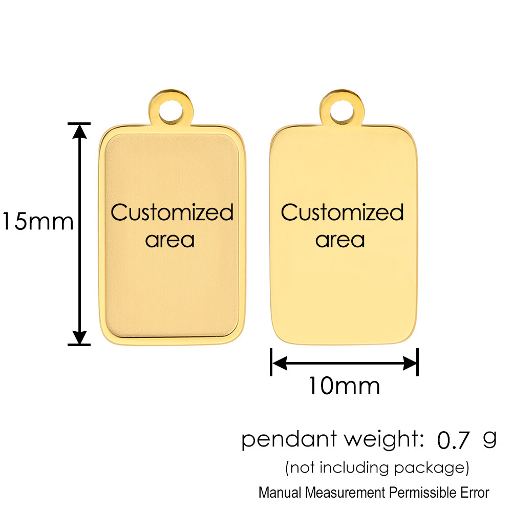 Cross-border hot-selling square pendant, double-sided laser engraving, image making, lettering DIY Italian modular bracelet