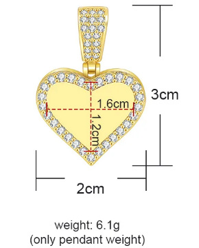 New micro-painted zircon heart-shaped pendant, DIY personalized photo necklace, birthday gift.