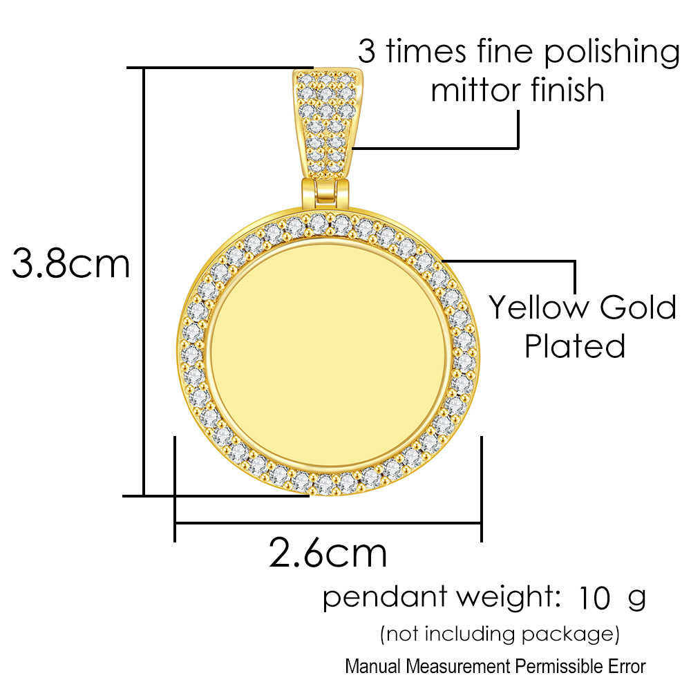 New micro-painted zircon heart-shaped pendant, DIY personalized photo necklace, birthday gift.