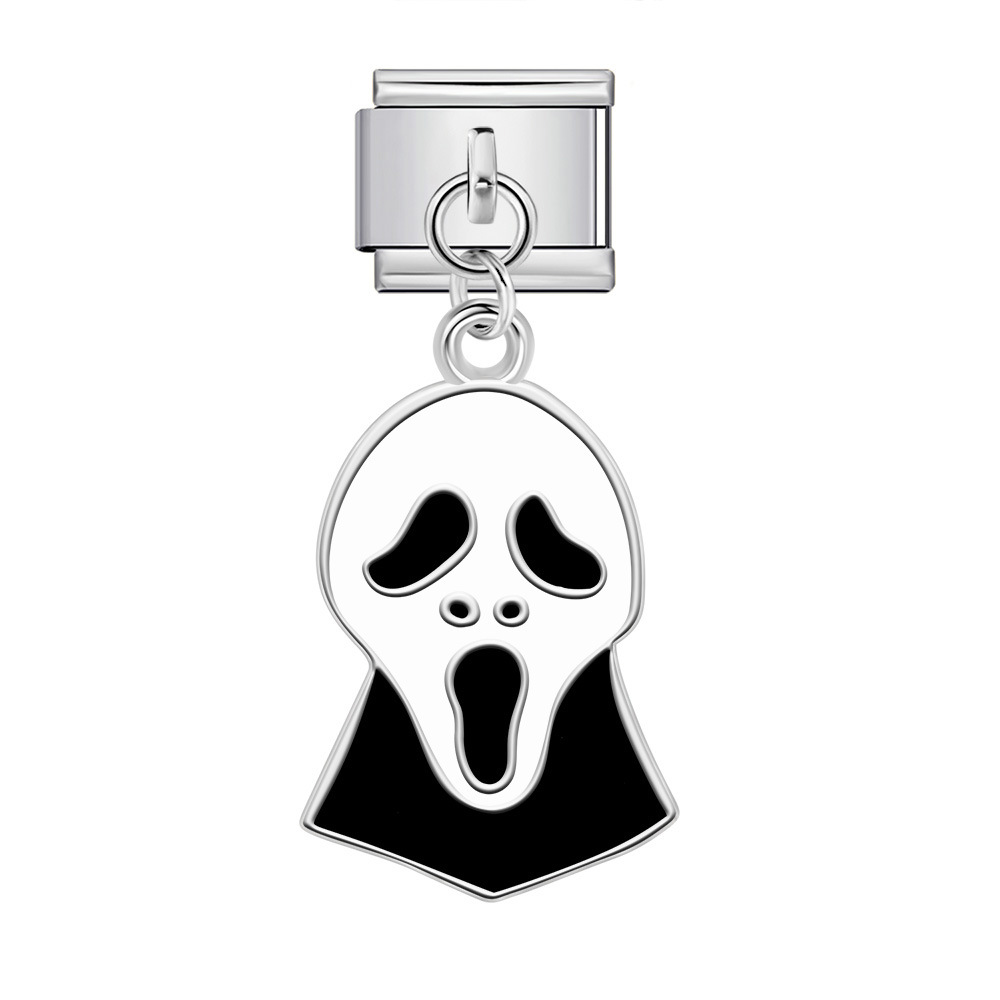 Halloween-themed fashion modular bracelet with titanium steel hook, dripping oil DIY pendant, Italian jewelry accessories