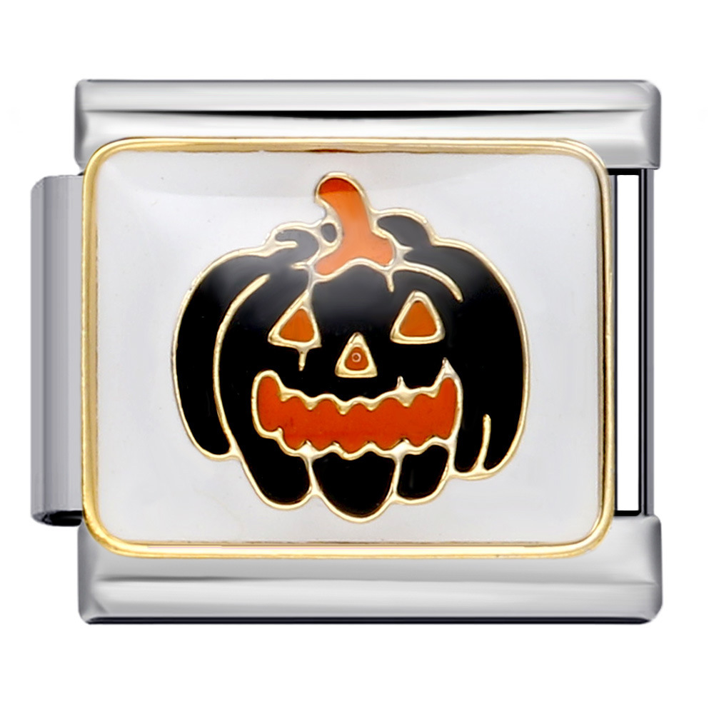 Halloween-themed fashion modular bracelet with titanium steel hook, dripping oil DIY pendant, Italian jewelry accessories