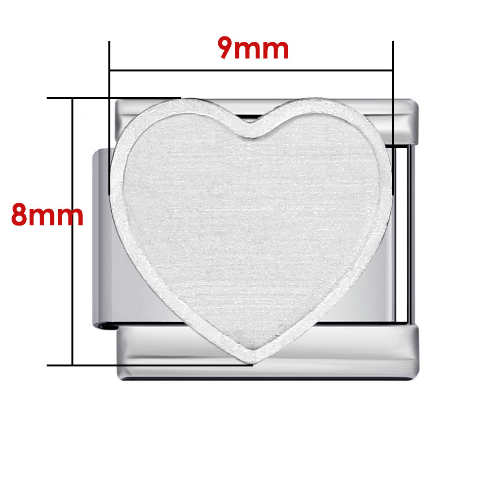 New photo-print hollow base Italian modular bracelet, round heart-shaped titanium steel DIY free splicing bracelet accessory