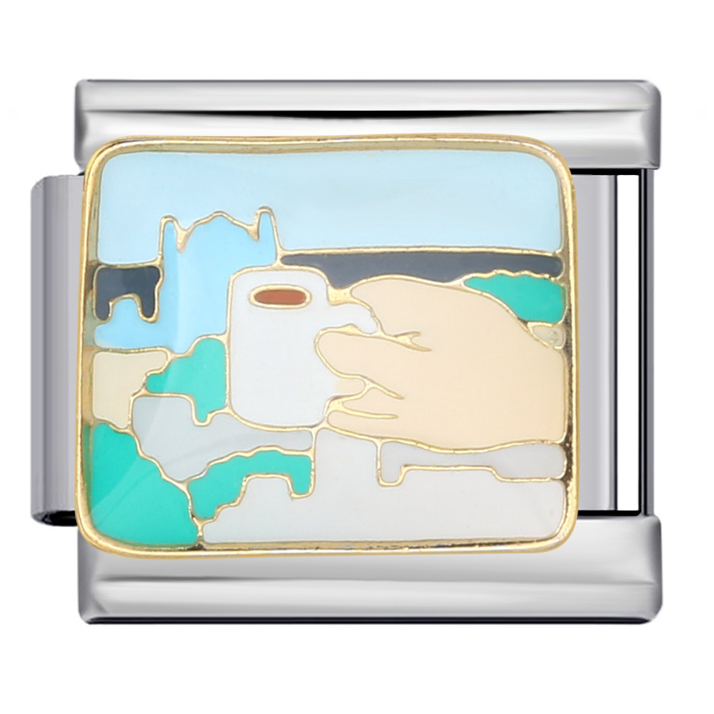 Ocean Series Italian Modular Bracelet Gold Plated Oil Drop DIY Welding Watch Strap Italian Charm