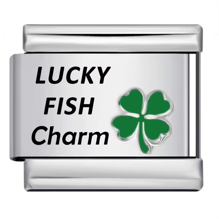 Lucky four-leaf clover laser engraved Italian modular bracelet stainless steel DIY fashion bangle watch strap chain
