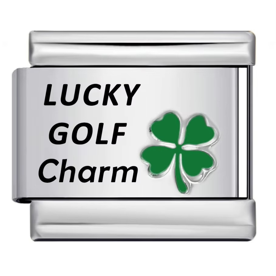 Lucky four-leaf clover laser engraved Italian modular bracelet stainless steel DIY fashion bangle watch strap chain