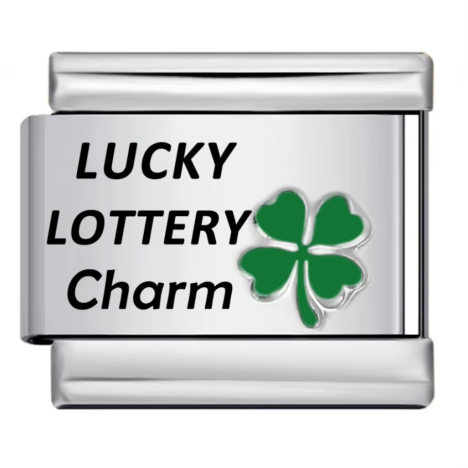 Lucky four-leaf clover laser engraved Italian modular bracelet stainless steel DIY fashion bangle watch strap chain