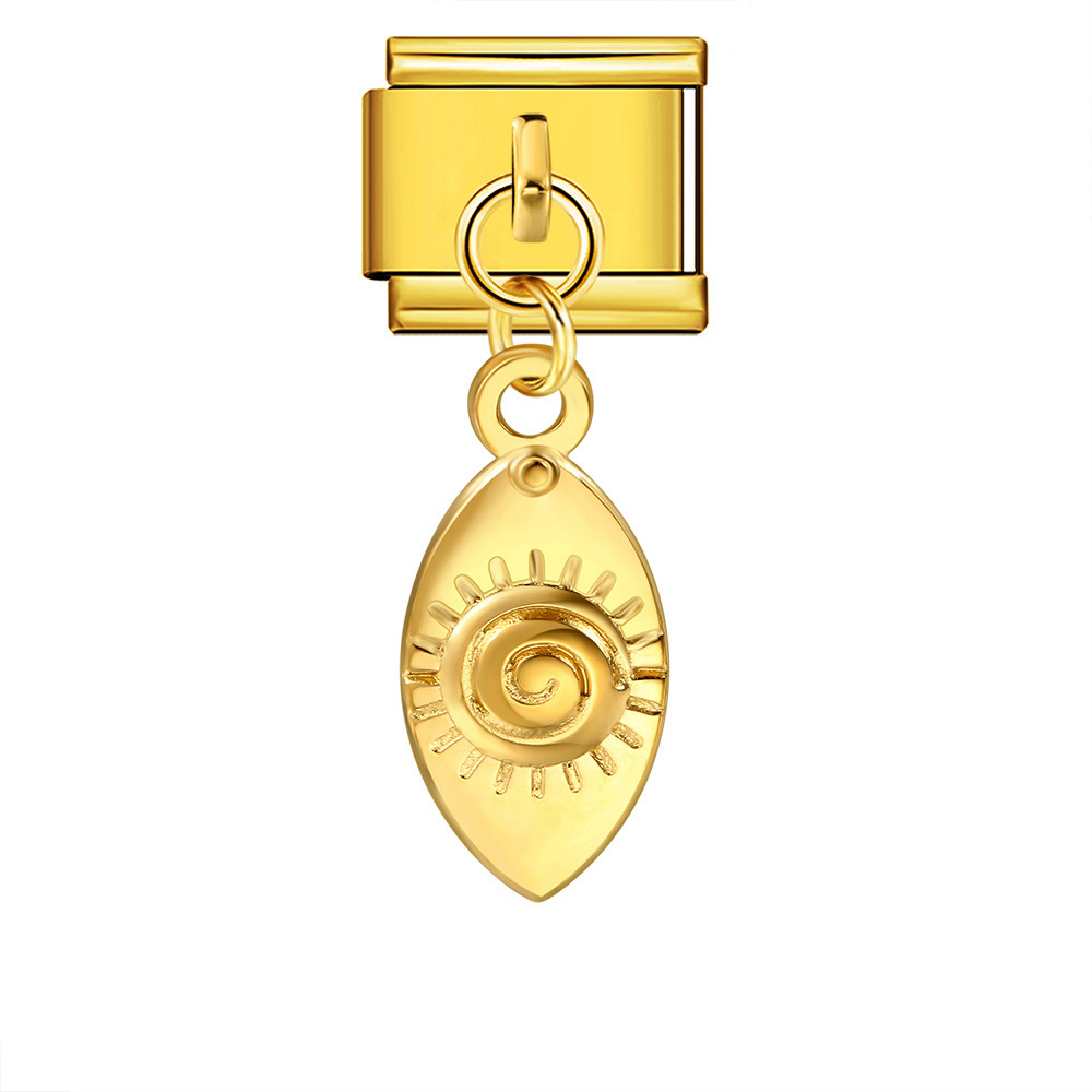 Single hook pendant Italian modular bracelet with titanium steel strap chain.