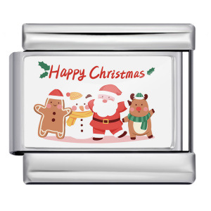 New cross-border Christmas series Italian modular bracelet creative DIY stainless steel elastic bracelet wholesale