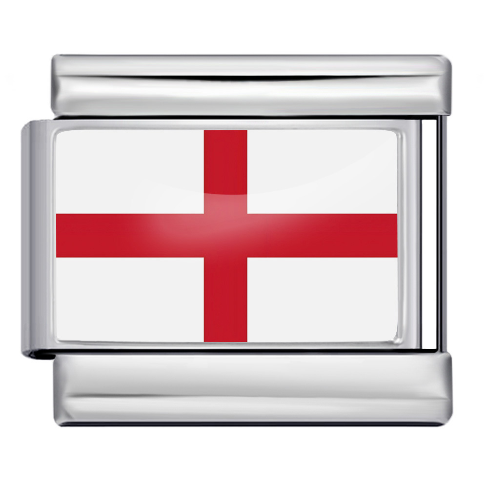 New gold and silver Italian modular bracelet with national flag design, stainless steel DIY detachable and modular bracelet.
