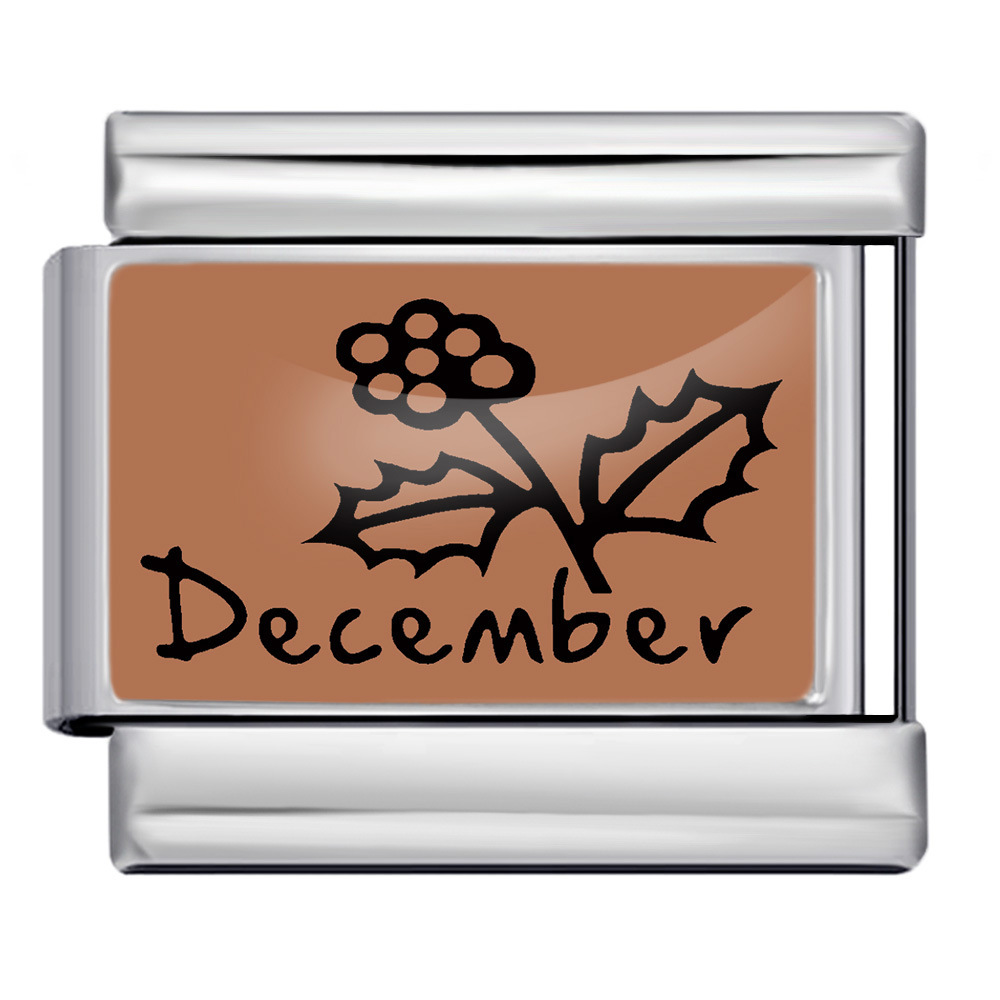 December Floral Series Italian Modular Stainless Steel DIY Elastic Bracelet Birthday Gift